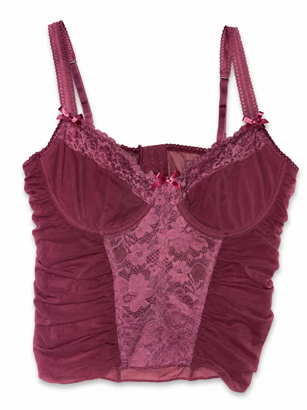 Urban Outfitters Wine Pink Lace Longline Bralette Cami